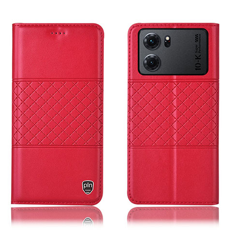 Funda de Cuero Cartera con Soporte Carcasa H10P para Oppo K10 5G Rojo