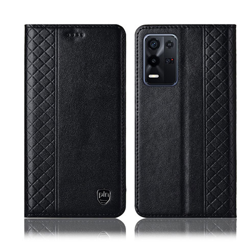 Funda de Cuero Cartera con Soporte Carcasa H10P para Oppo K9X 5G Negro