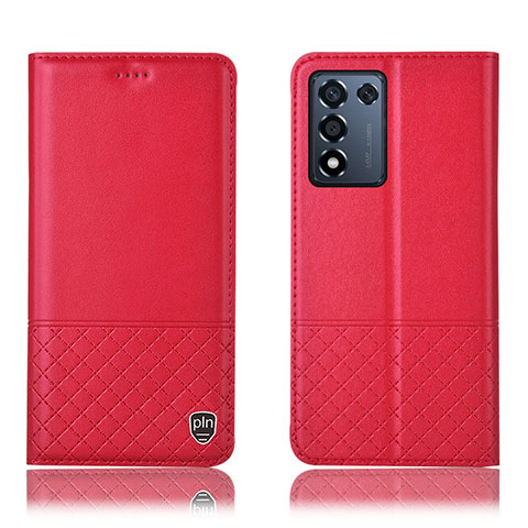 Funda de Cuero Cartera con Soporte Carcasa H10P para Realme Q3t 5G Rojo