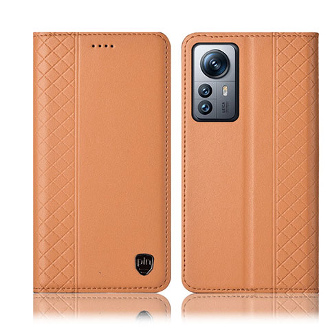 Funda de Cuero Cartera con Soporte Carcasa H10P para Xiaomi Mi 12S 5G Naranja