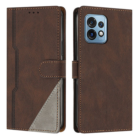 Funda de Cuero Cartera con Soporte Carcasa H10X para Motorola Moto Edge 40 Pro 5G Marron