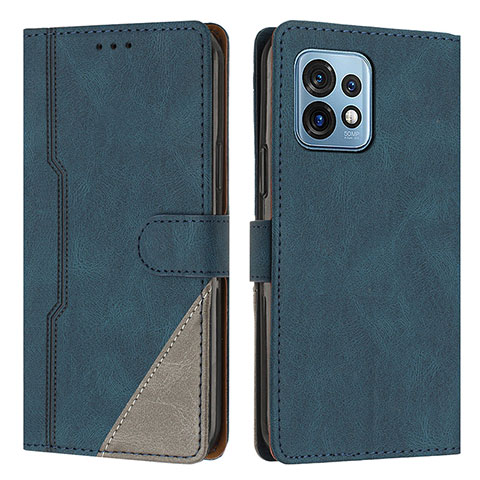 Funda de Cuero Cartera con Soporte Carcasa H10X para Motorola Moto Edge Plus (2023) 5G Azul