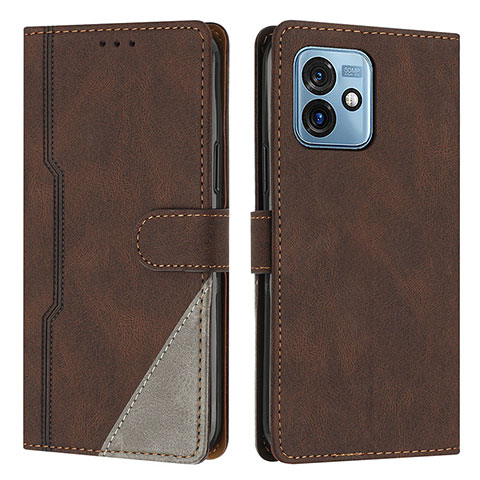 Funda de Cuero Cartera con Soporte Carcasa H10X para Motorola Moto G 5G (2023) Marron