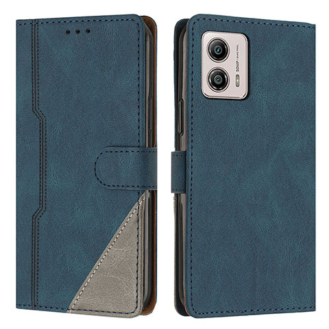 Funda de Cuero Cartera con Soporte Carcasa H10X para Motorola Moto G53 5G Azul