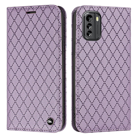 Funda de Cuero Cartera con Soporte Carcasa H10X para Nokia G60 5G Morado