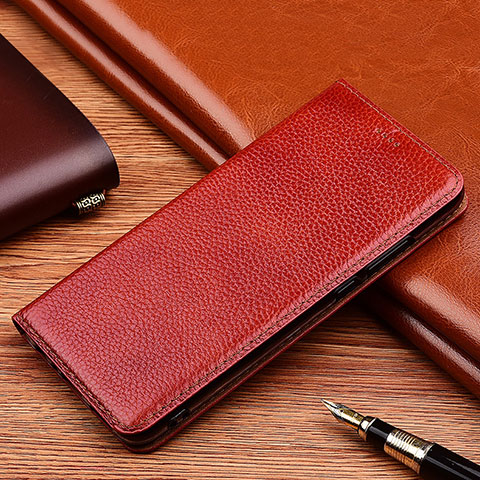 Funda de Cuero Cartera con Soporte Carcasa H11 para Apple iPhone 16 Pro Max Marron