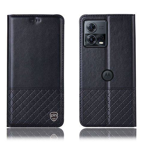 Funda de Cuero Cartera con Soporte Carcasa H11P para Motorola Moto Edge S30 Pro 5G Negro