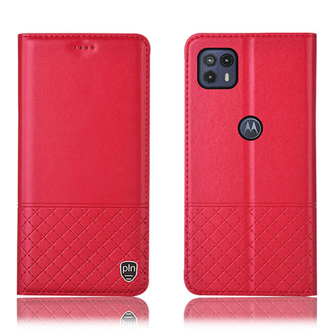 Funda de Cuero Cartera con Soporte Carcasa H11P para Motorola Moto G50 5G Rojo