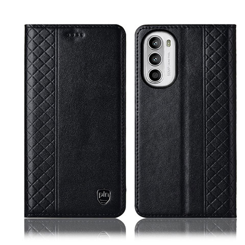 Funda de Cuero Cartera con Soporte Carcasa H11P para Motorola Moto G71s 5G Negro