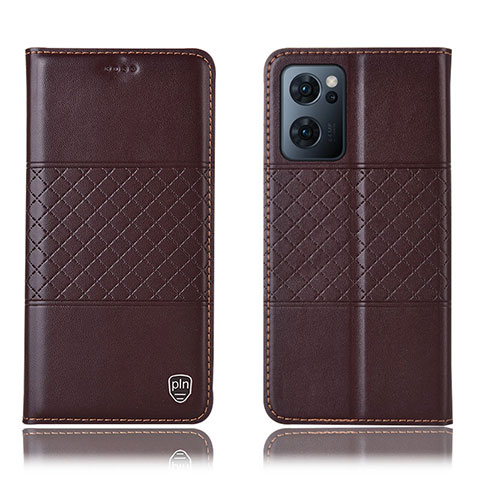 Funda de Cuero Cartera con Soporte Carcasa H11P para OnePlus Nord CE 2 5G Marron