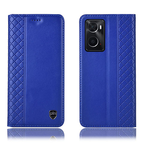 Funda de Cuero Cartera con Soporte Carcasa H11P para Oppo A36 Azul