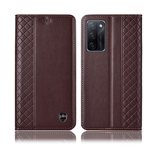 Funda de Cuero Cartera con Soporte Carcasa H11P para Oppo A55S 5G Marron