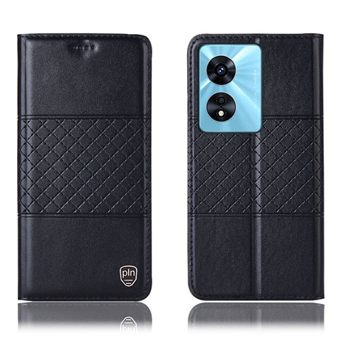 Funda de Cuero Cartera con Soporte Carcasa H11P para Oppo A97 5G Negro