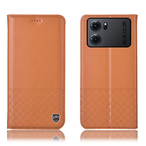 Funda de Cuero Cartera con Soporte Carcasa H11P para Oppo K10 5G Naranja