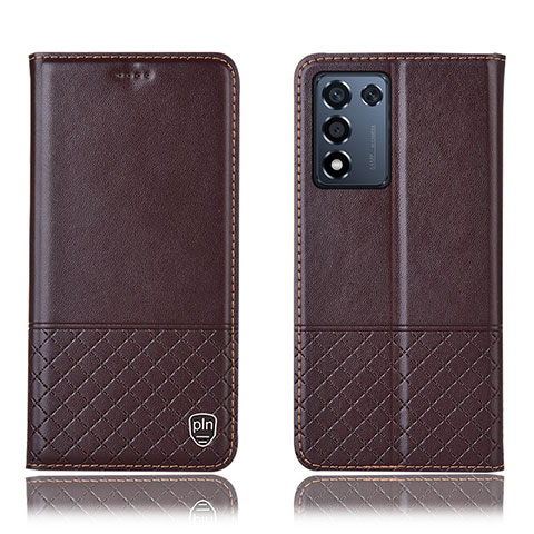 Funda de Cuero Cartera con Soporte Carcasa H11P para Oppo K9S 5G Marron