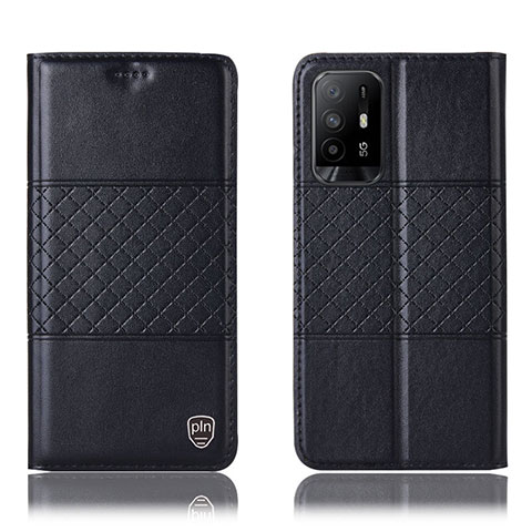 Funda de Cuero Cartera con Soporte Carcasa H11P para Oppo Reno5 Z 5G Negro