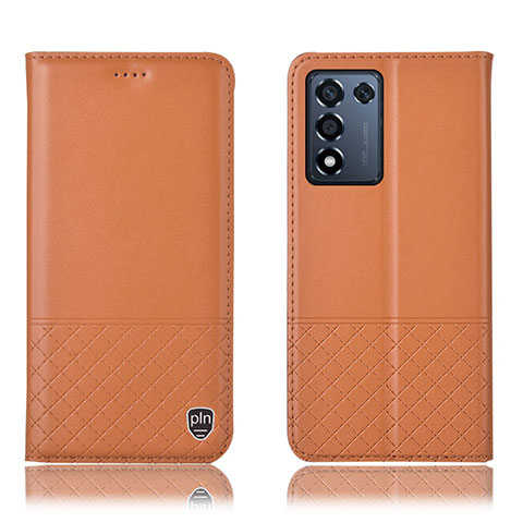 Funda de Cuero Cartera con Soporte Carcasa H11P para Realme Q3s 5G Naranja