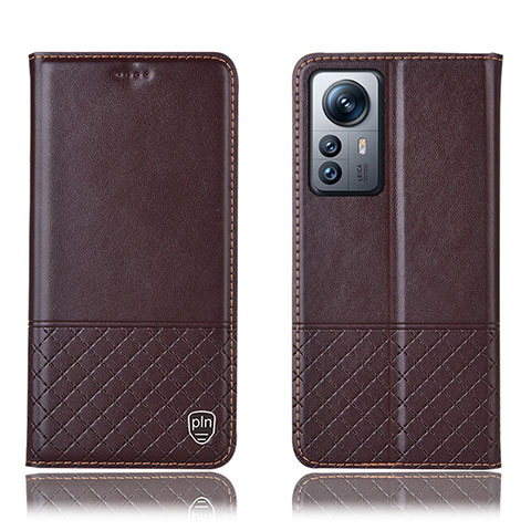 Funda de Cuero Cartera con Soporte Carcasa H11P para Xiaomi Mi 12 5G Marron