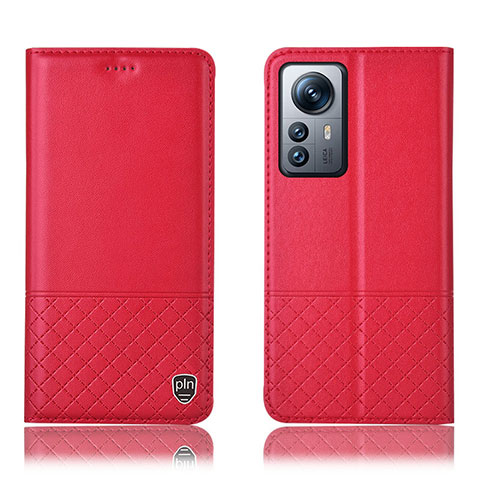 Funda de Cuero Cartera con Soporte Carcasa H11P para Xiaomi Mi 12 Pro 5G Rojo