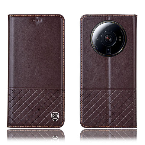 Funda de Cuero Cartera con Soporte Carcasa H11P para Xiaomi Mi 12S Ultra 5G Marron