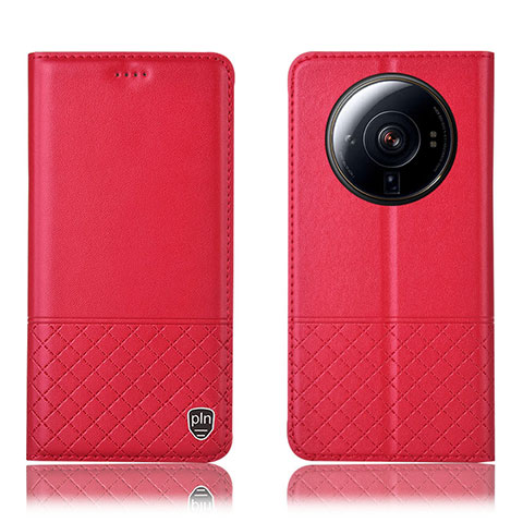 Funda de Cuero Cartera con Soporte Carcasa H11P para Xiaomi Mi 12S Ultra 5G Rojo