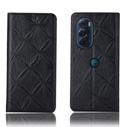 Funda de Cuero Cartera con Soporte Carcasa H15P para Motorola Moto Edge 30 Pro 5G Negro