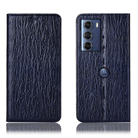 Funda de Cuero Cartera con Soporte Carcasa H15P para Motorola Moto Edge S30 5G Azul