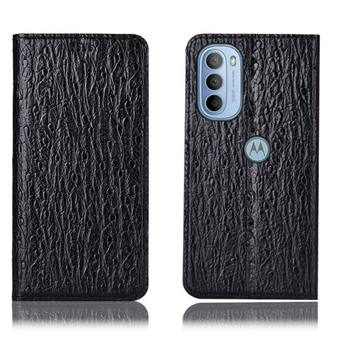 Funda de Cuero Cartera con Soporte Carcasa H15P para Motorola Moto G31 Negro