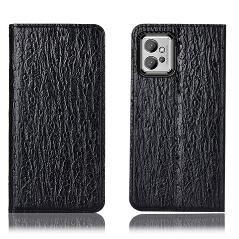 Funda de Cuero Cartera con Soporte Carcasa H15P para Motorola Moto G32 Negro