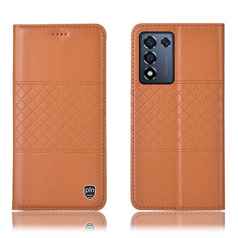 Funda de Cuero Cartera con Soporte Carcasa H15P para Oppo K9S 5G Naranja