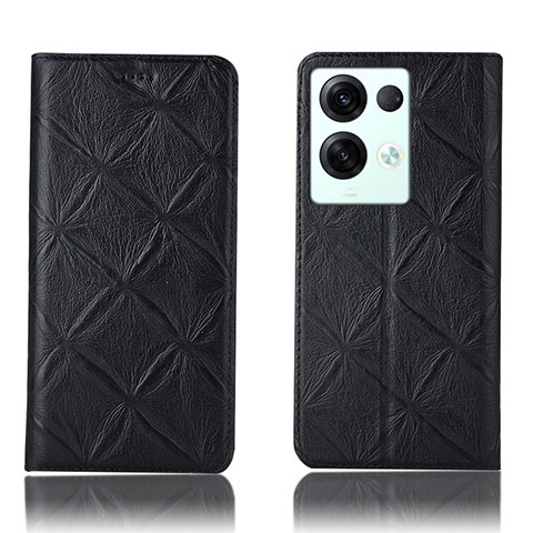 Funda de Cuero Cartera con Soporte Carcasa H15P para Oppo Reno8 Pro 5G Negro