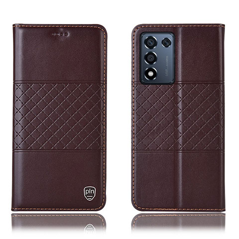 Funda de Cuero Cartera con Soporte Carcasa H15P para Realme 9 SE 5G Marron