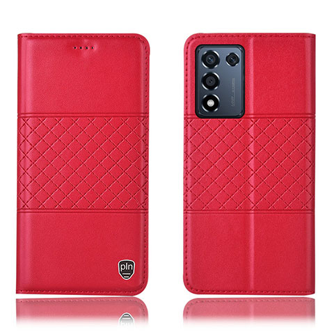 Funda de Cuero Cartera con Soporte Carcasa H15P para Realme 9 SE 5G Rojo