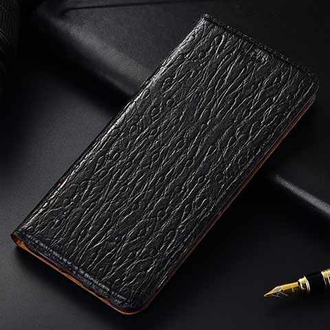 Funda de Cuero Cartera con Soporte Carcasa H15P para Samsung Galaxy A50 Negro