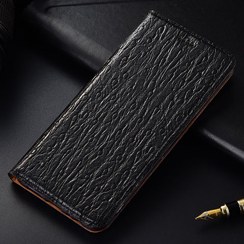 Funda de Cuero Cartera con Soporte Carcasa H15P para Samsung Galaxy A50S Negro