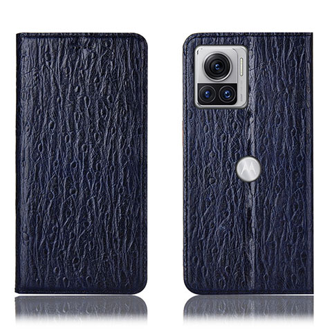 Funda de Cuero Cartera con Soporte Carcasa H16P para Motorola Moto Edge 30 Ultra 5G Azul