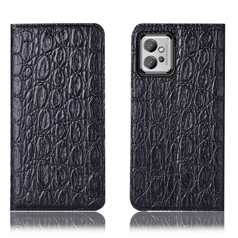 Funda de Cuero Cartera con Soporte Carcasa H16P para Motorola Moto G32 Negro