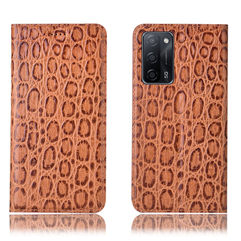 Funda de Cuero Cartera con Soporte Carcasa H16P para Oppo A53s 5G Marron Claro