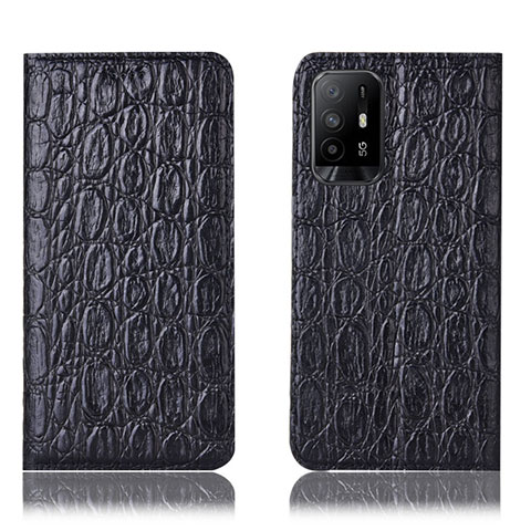 Funda de Cuero Cartera con Soporte Carcasa H16P para Oppo A94 5G Negro