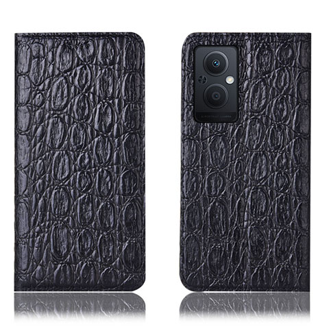 Funda de Cuero Cartera con Soporte Carcasa H16P para Oppo A96 5G Negro