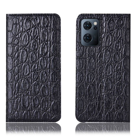 Funda de Cuero Cartera con Soporte Carcasa H16P para Oppo Find X5 Lite 5G Negro