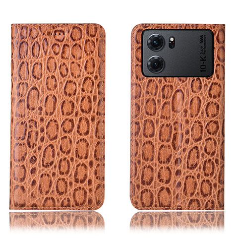 Funda de Cuero Cartera con Soporte Carcasa H16P para Oppo K10 5G Marron Claro