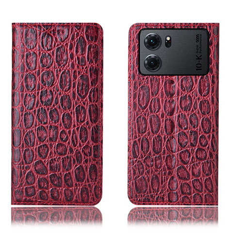 Funda de Cuero Cartera con Soporte Carcasa H16P para Oppo K10 5G Rojo