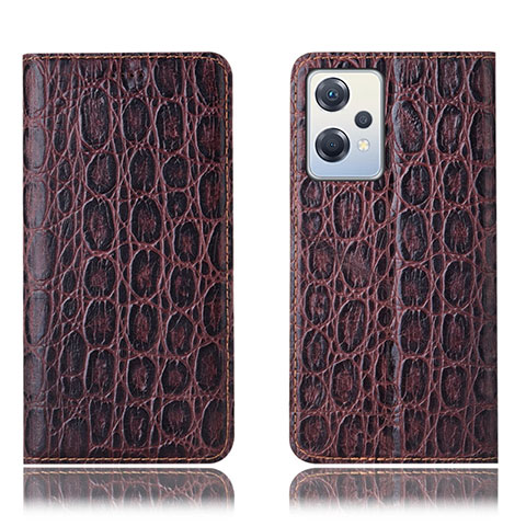 Funda de Cuero Cartera con Soporte Carcasa H16P para Oppo K10X 5G Marron