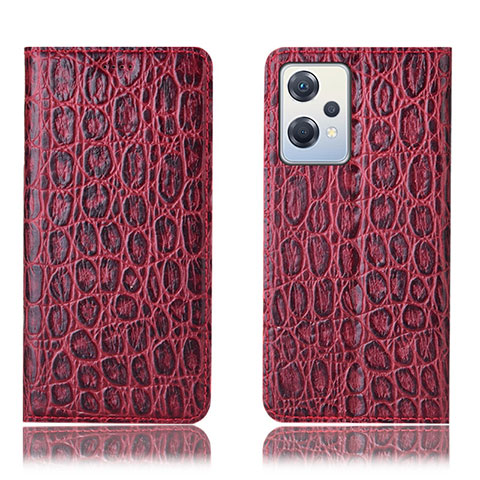 Funda de Cuero Cartera con Soporte Carcasa H16P para Oppo K10X 5G Rojo