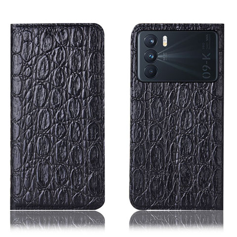 Funda de Cuero Cartera con Soporte Carcasa H16P para Oppo K9 Pro 5G Negro