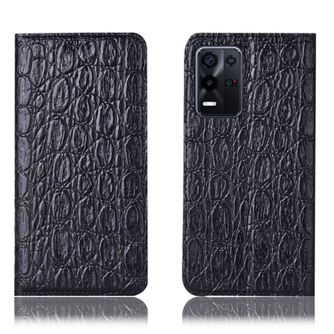 Funda de Cuero Cartera con Soporte Carcasa H16P para Oppo K9X 5G Negro