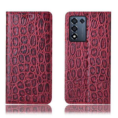 Funda de Cuero Cartera con Soporte Carcasa H16P para Realme 9 SE 5G Rojo