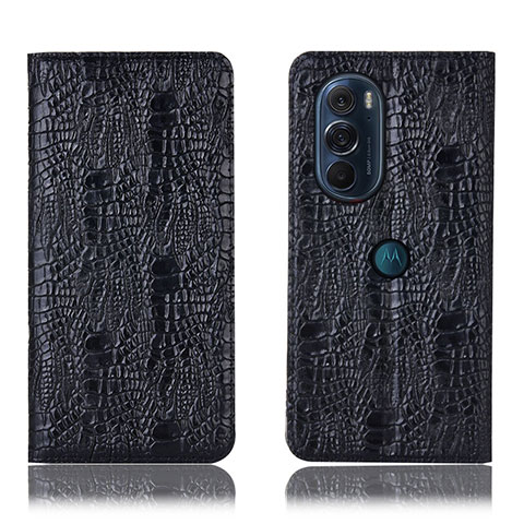 Funda de Cuero Cartera con Soporte Carcasa H17P para Motorola Moto Edge Plus (2022) 5G Negro