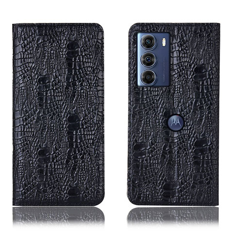 Funda de Cuero Cartera con Soporte Carcasa H17P para Motorola Moto Edge S30 5G Negro